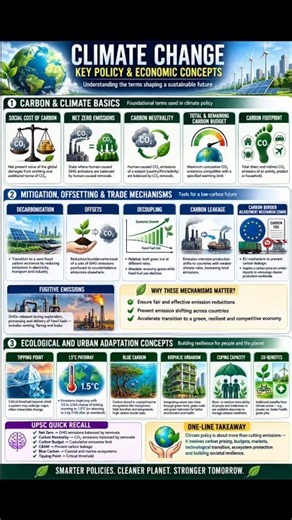 🌍 CLIMATE CHANGE — KEY POLICY & ECONOMIC CONCEPTS