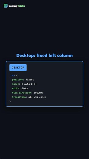One sidebar for desktop AND mobile — pure CSS