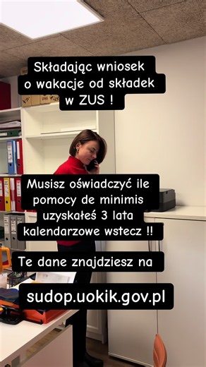 Jak sprawdzić pomoc de minimis za 3 lata do wniosku o wakacje od składek ZUS