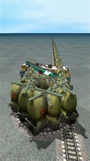 Dangerous Extreme Train Drift On Forked Railroad 😱🔥 BeamNG.Drive Train 3D #shorts