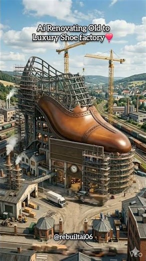Giant Shoe Shaped Factory 👟 #shoefactory#shoeshapedbuilding#architecturedesign#creativearchitecture
