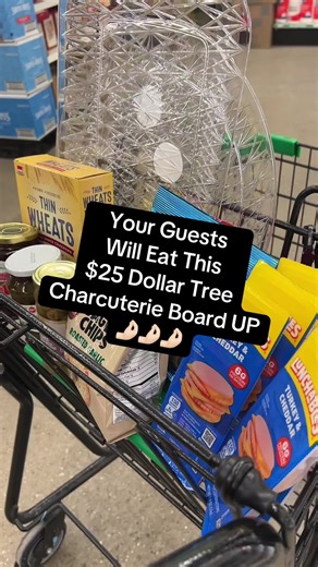 Your guests would NEVER guess this charcuterie board came from Dollar Tree 😌🧀 Proof you don’t need to spend $$$ to host or throw a cute girls night, party, or holiday get-together. #dollartreefinds #hosting #charcuterie #budgetfriendly #momtok