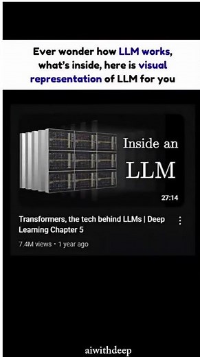 A visual representation of how LLM works. @3blue1brown #ai #machinelearning #algorithms #aicommunity