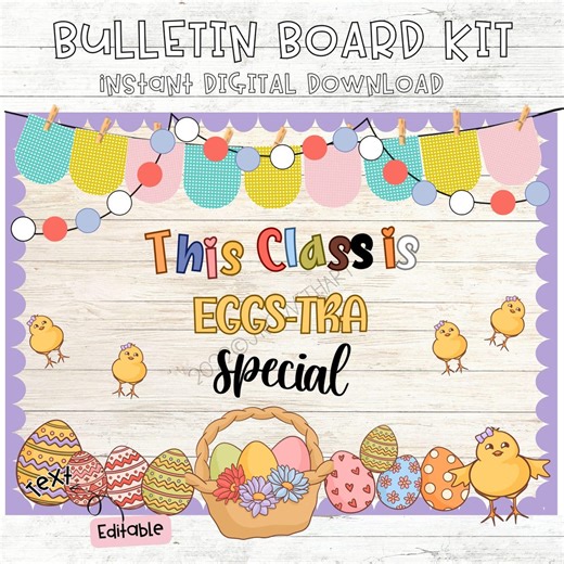 Spring Easter Bulletin Board Kit | Egg-cited Classroom Decor | Editable Display Letters Printable - Etsy Australia