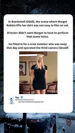 In Bombshell (2019), the scene where Margot Robbie lifts her skirt was not easy to film on set.