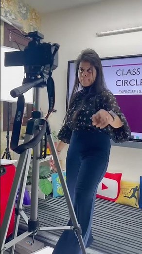 BTS from yesterday’s shoot 😃 ‘Circles’ chapter coming up next #class10maths #learnwithmansi #circle