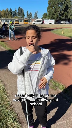 Miracle her cane = unstoppable. ✨ October 15th is White Cane Safety Day—a celebration of independence, mobility, and empowerment for people who are blind or visually impaired. Let’s keep building a world where everyone can move with confidence and freedom. Alt text: Miracle stands on a sidewalk holding her cane, dressed in a jacket and sweatpants. As a bell rings, on-screen text appears: “White Cane Day with Miracle.” #NWABA #WhiteCaneSafetyDay #WhiteCaneDay #Accessibility #BlindnessAwarenessMon