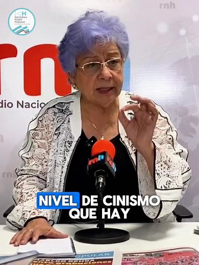 3.3K views · 111 reactions | Bertha Oliva, Coordinadora General del COFADEH, expresó en La Voz del Periódico Poder Popular que existe un pacto entre medios, políticos y poder económico. Señaló que a estos sectores no les duele el país, sino perder sus privilegios, y que la impunidad los ha cobijado durante años, mientras los medios que repiten su narrativa forman parte de una matriz mediática que protege a los mismos de siempre. | Periódico Poder Popular HN | Facebook