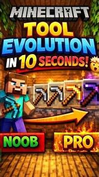 Minecraft Tool Evolution in 10 Seconds! 🤯 From Wood to GOD Gear! #shorts