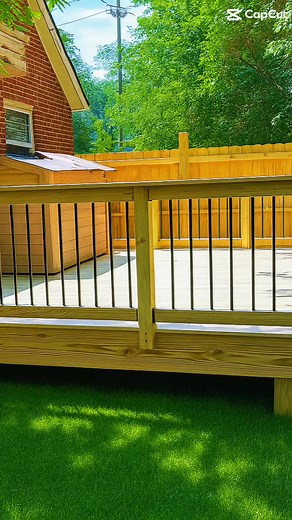 Compass Contracting just wrapped up this clean and classic backyard deck! With sleek metal balusters and sturdy wood framing, it’s the perfect spot for weekend lounging, family barbecues, or just soaking up some sun. The steps flow seamlessly into the yard for easy access and style. Another solid build we’re proud to stand on!#DeckGoals #BackyardBliss #CompassContracting #CustomDeck #OutdoorLiving #HomeUpgrades #BuiltToLast #WoodDeck #SummerReady #DeckDesign #CleanLines #FenceAndDeck #Craftsmans
