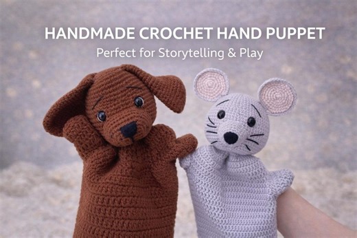 Crochet Hand Puppet, Handmade Dog and Mouse Puppet, Amigurumi Animal Hand Puppet, Kids Storytelling Toy, Preschool & Montessori Toy - Etsy