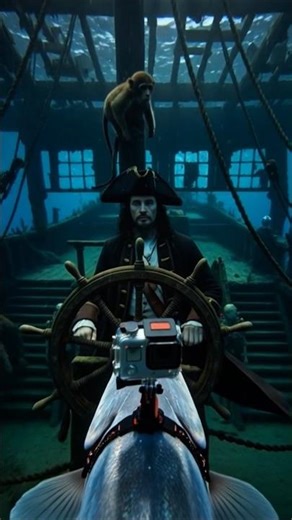 Fish POV Camera Exploration of a Haunted Sunken Ship #shorts