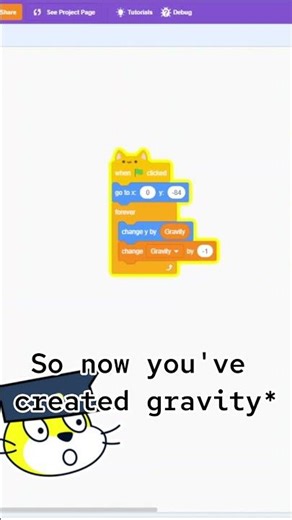 How to understand GRAVITY in scratch in under 1 minute! #scratchcoding #coding #devlog #scratch
