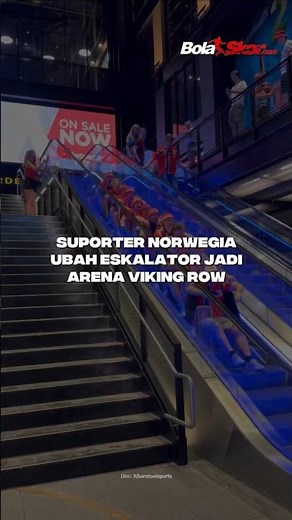 SUPORTER NORWEGIA UBAH ESKALATOR JADI ARENA VIKING ROW