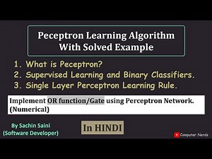 Perceptron learning algorithm (Single Layer) with OR Gate Implementation Numerical in HINDI