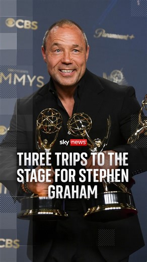 474K views · 10K reactions | Stephen Graham cleaned up at the Emmy Awards, winning three awards for Adolescence. The self-described "mixed-race kid from Kirkby" collected awards for acting, writing and the show itself. https://trib.al/CXKOILy | Sky News | Facebook