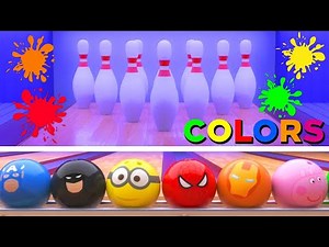 Colors For Kids with Superhero Bowling Ball - Binkie TV