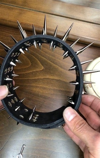 Leather Padlock Spiked Collar - Etsy