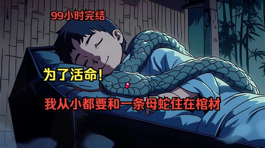 【99小时完结】为了活命！我从小都要和一条母蛇住在棺材里。
