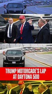 Watch: Trump's Motorcade Takes A Lap At Daytona 500 US President Donald Trump attended NASCAR's Daytona 500 in Florida. This is the second time that he is attending the event as president. In 2020, Trump was the grand marshal for the 62nd annual Daytona 500, and First Lady Melania Trump accompanied him. However this time, he was accompanied by his granddaughter Carolina Trump. . . #donaldtrump #uspresident #daytonapalmbeach #daytona500racetrack #NASCAR #RepublicTV #RepublicTVLive | Republic