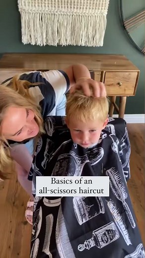 6 easy steps to a cute all-scissor haircut. Even the most beginner can follow these steps and give a haircut they are proud of. Can we just notice how much better Jett keeps getting with each at home haircut. He used to lose his mind sitting in the chair knowing what was about to happen!!! #babystepstosuccess #toddlerhairstyles #toddlerhaircut #allscissors #scissorcut #learnhowtocuthair #boyhaircuts #beginnerhair #haircuttutorial #thehaircutbox #homehaircut #summerhaircut #summerboys #momofboys�