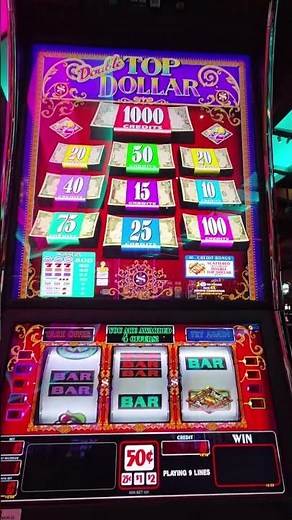 BONUS WIN!! Double Top Dollar Slot Machine Win! #slots #casino #gambling #lucky #shorts #shortsfeed