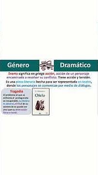 LITERATURA 1 - Genero Dramático: Tragedia y Comedia