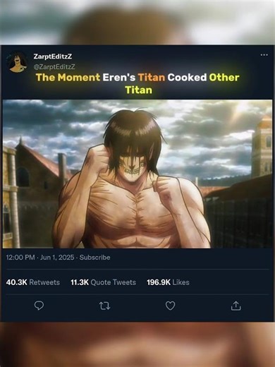 The Moment Eren's Titan Cooked The Other Titan 💀🗿 | AOT • #konoha #naruto #mikasa #levi #eren #jjk