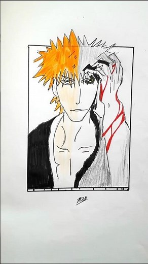 How to Draw Ichigo Kurosaki | Bleach Art Time-Lapse 🎨✨