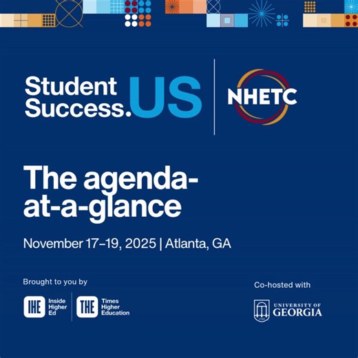 📑AGENDA ANNOUNCEMENT📑 Times Higher Education Events and Inside Higher Ed are excited to share a preview of the agenda for Student Success US 2025, hosted in partnership with the University of Georgia. Take a look and see the breadth of the discussions that will take place this year when 800 higher education practitioners come together in Atlanta on November 17-19. The agenda is centered around our six core themes, that will be explored in more than 60 sessions: 🔵Academic support for today’s l