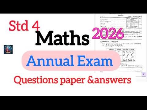 Class 4 maths annual exam question paper and answers 2026/#std 4 maths annual exam question paper
