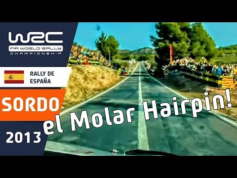 SORDO onboard Rally de España 2013 Citroën DS3 WRC with famous El Molar hairpin bend!