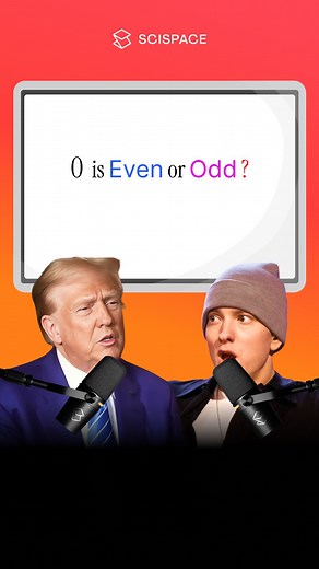 WhyNot Science on Instagram: "Why 0 is an Even Number? Eminem asks whether 0 is even or odd. Trump first shows the number line pattern where every alternate number is even, meaning 0 fits right in. But Eminem isn’t convinced — so Trump gives a mathematical proof using parity rules: adding 0 to an even keeps it even, and adding 0 to an odd keeps it odd. Hence, 0 is mathematically proven to be an even number. ⚠️DISCLAIMER⚠️: This is not real audio/video of Eminem or Trump, and They did not actuall