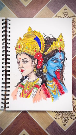 48 Hours in 5 Seconds! 🤯 Maa Gauri & Maa Kali Art Reveal 🙏 | Sunny Verma art