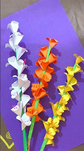paper flower 🌻🌹// how to make flower stick #diy #craft #papercraft #paperflower