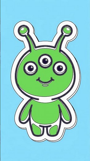 Easy Alien Drawing Tutorial for Beginners! with Chillify