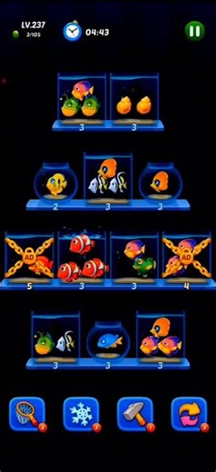 Fish Sort level 237 Gameplay walkthrough #gameplay #walkthrough #gaming #game2025 #tutorial