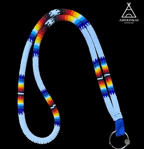 Native Made Beaded Lanyard - Keychain & ID Holder, Badge Holder Necklace, Unique Gift for Coworkers and Friends - Black, Lavander, White - Etsy Canada
