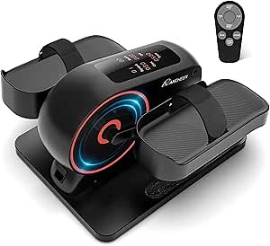 Under Desk Elliptical Machine, Ellipse Leg Exerciser for Seniors, Quiet & Portable Electric Seated Pedal Exerciser with Remote Control & 12 Adjustable Speeds Fully Assembled