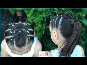 Peinado para niña facil y rapido de hacer con ligas y coleta |Easy hairstyle for girl|LPH