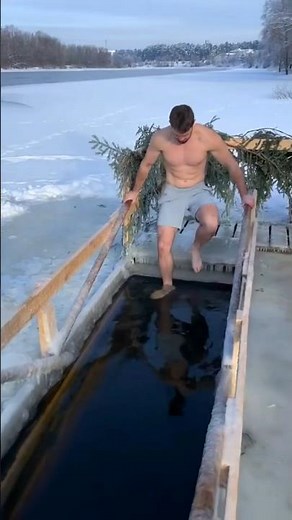 part716🧊#Russias😱Coldest Challenge🩲#IceBath Test #Frozen#Water🌊Dip in#RussiaNo Fear❄️Siberia#IceBath