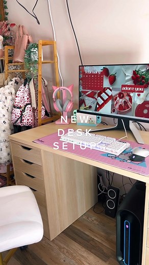 Setting up my new desk🥰 #desksetup #gamingsetup #organization #alienware