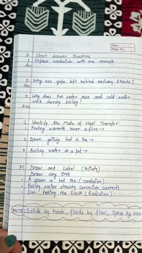 Grade 6 and 7 # science # worksheet # topic # heat