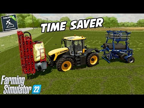 How To Fertilize And Roll Grass At The Same Time | Precision Farming | Farming Simulator 22