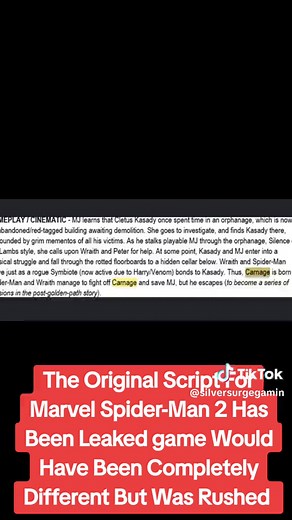 Leaked Marvel Spider-Man 2 Script Details Revealed