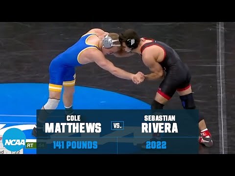 Cole Matthews vs. Sebastian Rivera: 2022 quarterfinal NCAA Wrestling Championship (141 lb.)