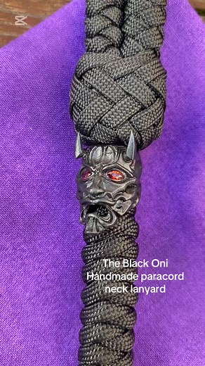 Handmade Black Oni Paracord Neck Lanyard by KrugerEDC