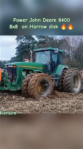 power John Deere 8400 on Harrow Disk