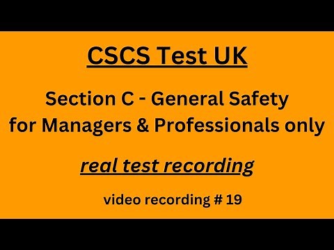 CSCS Test UK 2024 | CSCS Card UK | CSCS Test for Managers & Professionals| #19 #general #safety