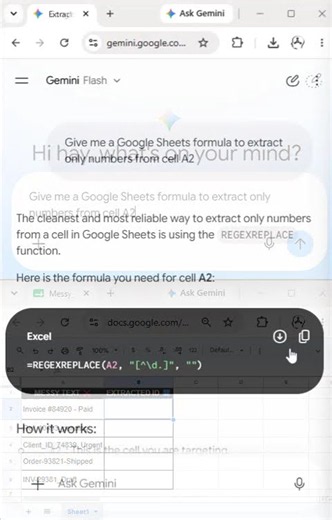STOP EXTRACTING NUMBERS MANUALLY! Google Sheets AI Hack ❌🔢